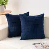 Funda de Cojín de Pana Rayada Blanco Crema 18x18 pulgadas Decoración de Sofá para Sala de Estar