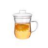 Taza de vidrio de borosilicato alto para té de burbujas con filtro de red roja transparente para agua, taza de separación de té para oficina de hombres y mujeres, tiembla igual