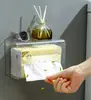 Caja de Pañuelos de Pared, Portarrollos de Papel de Cocina, Caja para Toallas Faciales, Almacenamiento de Pared para Baño, Portarrollos de Servilletas para Cocina