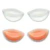 Almohadillas de silicona invisibles para senos transfronterizas, engrosadas para bustos pequeños, almohadillas push-up con forma de cuerno pequeño para lencería de traje de baño, almohadillas impermeables para senos de bikini