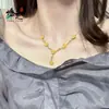 Colar de Galho de Flor de Rosa Dourada Imitação Estilo Xiaohongshu, Conjunto de Corrente Integrada, Acessório de Pescoço Versátil da Moda de Nicho Atacado