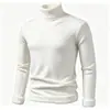 Suéter de cuello alto con forro de polar para hombre, tejido de punto polar engrosado de una pieza para invierno, jersey base cálido ajustado estilo coreano para hombre