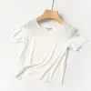 Camiseta infantil lisa de color sólido personalizable, ligera de manga corta, para niños y niñas, adecuada para el verano
