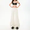 Estilo Nuevo de Principios de Primavera Jeans de Algodón Casual Suaves y Cómodos de Corte Acampanado No Ajustados para Mujer con Diseño de Retazos y Efecto Adelgazante