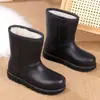 Botas de nieve para invierno, con propiedades antideslizantes, cálidas e impermeables; botas de lluvia para mujer; diseño integrado; adecuado para lavar el coche y uso en la cocina; forrado de forro polar para mayor calidez; forro grueso de algodón