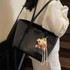 Bolsa Grande de Couro Estilo Coreano para Mulheres 2025 Verão Nova Casual Simples Bolsa de Ombro para Trabalho e Deslocamento Bolsa Tote