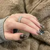 Anillo Vintage de Plata de Ley S925 Resistente con Circonita para Mujer, Diseño Abierto Ajustable, Sensación de Nicho de Alta Gama, Lujo Ligero, Artículo Versátil Nuevo de Moda