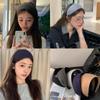 Diadema Ancha Gris Igual de Yi Mengling para Mujer Otoño e Invierno 2025 Nueva Diadema Tejida de Techo Alto Banda para el Cabello Tarjeta Accesorios para el Cabello