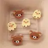 Presilha Pequena de Ursinho Fofo de Acrílico de Alto Valor Desenho Animado Urso Pintinho Tridimensional Presilha Lateral para Franja Grampo de Cabelo Acessório de Cabeça