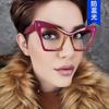Gafas de montura grande ojo de gato de arroz, combinación de colores, montura de gafas personalizada en línea, popular en ins, montura de gafas, moda europea y americana, forma cóncava, espejo plano