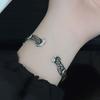 Nueva pulsera personalizada de calavera con forma de serpiente, industria pesada, estilo retro punk, pulsera de moda, unisex, pulsera abierta