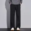 Calça Casual de Verão Fina, Fluida, de Perna Larga para Homens, Reta, Solta, Versátil, Corte Curvo, Calça Esportiva