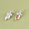 Colgante de accesorios de plata pura Rey Ciervo Dorado, Oreja Degradado Lluvia, Espada Estrella del Norte, Mantra de Seis Caracteres, Tambor de Sonajero, lingote de plata, colgante de plata pura