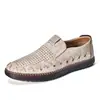 Sapatos rasos casuais masculinos para uso externo, mocassins de couro feitos à mão, de cano baixo, disponíveis em tamanhos grandes, adequados para vendas transfronteiriças, feitos de couro de vaca