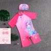 Traje de Baño Infantil de Dibujos Animados Traje de Verano Niñas Manga Corta Protección Solar Niña Traje de Baño de Una Pieza Bebé Talla Pequeña y Mediana Gorro de Natación