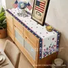 Toalha de Mesa Dia da Independência Transfronteiriça, Gnomo Estrela Floral Decoração de Mesa de Cozinha, Venda Direta da Fábrica Toalha de Mesa de Linho