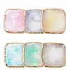Paleta de Colores de Resina Cuadrada Herramientas para Uñas con Efecto Mármol Pegamento Ligero Pintura y Teñido de Color Tablero de Exhibición de Uñas