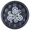 Reloj de Pared Mecánico de Engranajes Giratorios Retro Americano Decoración para Sala de Estar Dormitorio Reloj Creativo Estilo Industrial Reloj