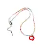 Collar Colorido Dopamina Lindo Gato Kt Manzana para Mujer 2025 Nuevo Nicho Cadena de Clavícula de Gama Alta Accesorio de Perlas