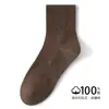 Calcetines de Algodón Puro para Otoño, Calcetines de Media Pantorrilla para Mujer, Absorbentes de Olor, Transpirables, Alta Elasticidad, Calcetines Deportivos para Mujer, Maillard, Sin Costuras, Largos
