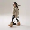 Chaqueta de felpa con forro polar para niña, moda estilo coreano invierno 2026, top corto de felpa moderno con cuello alto para niños
