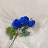 Rosa de Torre Simulada de 3 Cabezas Rama Única Escena de Boda Diseño Guía de Camino Arco Arreglo Floral Hogar Sala de Estar Centro Comercial Tienda Decoración
