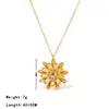 Collar de Flor Nueva Transfronterizo Duplex Girasol Acero de Titanio Chapado en Joyería Fresco Versátil Cadena para Clavícula de Uso Diario