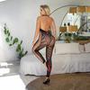 Lencería Sexy de Alto Nivel Europea y Americana con Rayas Caladas para Mujer, Tentación Apasionada, Chicas Atrevidas, Ropa de Malla Rasgable, Medias de Red Enterizas
