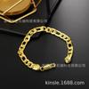 Europa y Estados Unidos explosiones chapado en oro de 18 quilates moda K oro joyería 8mm Tres Uno Tres Uno Pulsera Hombres