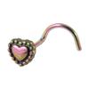 Acero Inoxidable Transfronterizo Corazón Barra Curva Uña para la Nariz Forma de Corazón Uña para la Nariz Anillo para la Nariz de Punto Corazón de Durazno en Forma de S Adorno para la Nariz Perforación Galvanizada