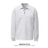 Sudadera Popular de Peso Pesado 320g con Solapa Cosida para Hombre, Top de Manga Larga, Chaqueta, Cuello Polo, Nuevo Estilo Primavera y Otoño 2025 para Hombre