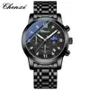 Reloj Deportivo Multifuncional Chenxi para Hombre con Diamantes, Nuevo Acero Inoxidable Calendario Resistente al Agua Negocios Luminoso