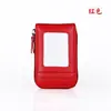 Nuevo bolso tipo acordeón de cuero rfid para tarjetas de visita, tarjetero de piel de vaca, monedero con cremallera, tipo acordeón, disponible en stock, se puede personalizar
