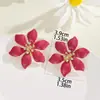 Brincos de Flor com Gotejamento de Óleo Moda Transfronteiriça Europeia e Americana para Mulheres, Elegantes, de Alta Qualidade, Simples, Brincos e Brincos S925 Atacado
