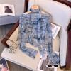 Top de Malla Desgastada Retro Francés para Mujer, Nuevo Diseño Irregular Plisado para Primavera y Verano, Dulce