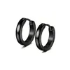 Pendientes redondos populares transfronterizos, ear cuffs de barra, tachuelas cuadradas, ear cuffs de acero inoxidable para hombre, pendientes de piercing negros