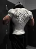 Breathedivinity Nuevo Venom Pesadilla Ropa Deportiva Elástica de Manga Corta Mallas Elásticas Camiseta de Secado Rápido Top para Hombre