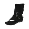 Botines de Verano con Dedos Abiertos para Mujer Botines Cortos 2026 Nuevos Huecos Chica Picante Retro Gamuza Botas de Mujer Tacón Oculto Sandalias Romanas