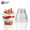 Taza Transparente Redonda Desechable de Plástico de Aviación para Postre Mousse Pudín Helado Exportación Personalizada Transfronteriza