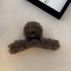 Outono e Inverno Doce Encaracolado Pelúcia Grampo Cruzado Feminino Simples Laço Cabelo Tubarão Clipe Fashion Elegante Presilha de Cabelo