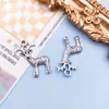 11 Pingentes de Cervo Estilo Natalino Antigo Liga de Zinco para DIY Manualidades Chaveiro Broche Acessórios