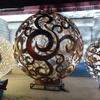 Escultura Grande de Acero Inoxidable Luna Luminosa Personalizada Ballena Recorte de Acero Inoxidable Adornos para Parque Hotel Plaza