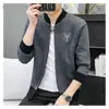 Suéter Cardigan para Hombre Otoño e Invierno Coreano Casual Chaqueta con Cuello Tendencia de Moda Chaqueta Bordada Tejido Otoño Top para Hombre