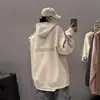 Sudadera con capucha de ante pesado para primavera y otoño, estilo pareja para hombre y mujer, top retro holgado americano, chaqueta de marca moderna