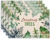 Nuevo mantel individual de lino con estampado navideño, con borde cruzado, decorativo, antimanchas y aislante del calor para fiestas navideñas.