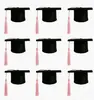 Mini birrete de fieltro, mini birrete de doctor, adorno de decoración de graduación, gorro decorativo de fieltro para pastel de ramo de graduación
