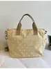 Serie de Tono Cálido de Luz Suave Bolso Tote de Lunares Estilo Coreano Bolso Cruzado Relajado de Compras para Dama Suave