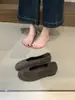 Bailarinas retro de gamuza con punta redonda estilo coreano para mujer, nuevos zapatos sin cordones de corte bajo para primavera y otoño 2026