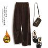 Japonés y coreano en stock Foto real pantalones anchos gruesos 2023 Invierno Nuevo pantalón casual recto de pana