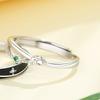 Anillo de Pareja Amor de Verano para Hombres y Mujeres Un Par de Anillos de Apertura de Hoja Simple de Diseño Nicho Mori